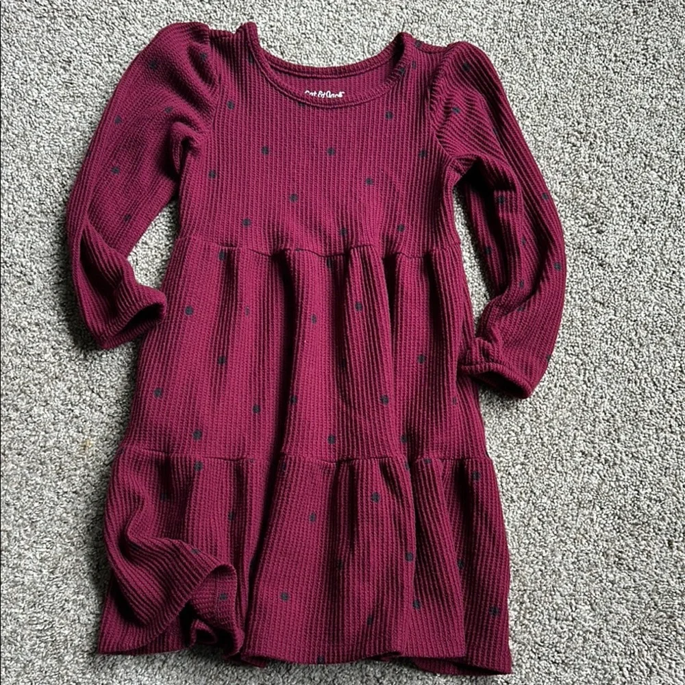 Cat‎ & Jack Maroon Dotted Casual Dress